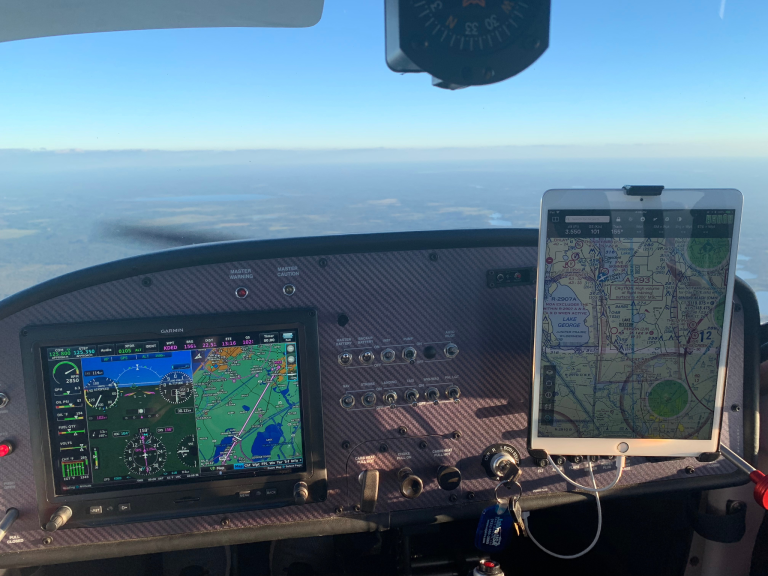 Jabiru J230-D glass panel in flight over North Texas